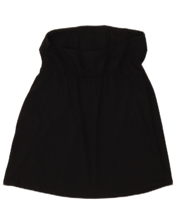 Benetton Womens Crop Strapless Top UK 8 Small Black