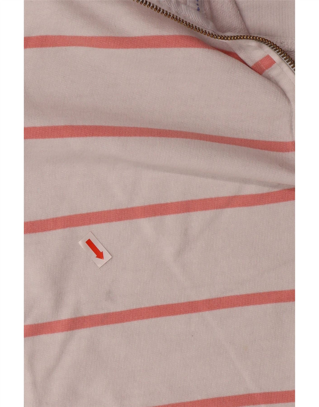 CREW CLOTHING Womens Zip Neck Sweatshirt Jumper UK 12 Medium White Striped