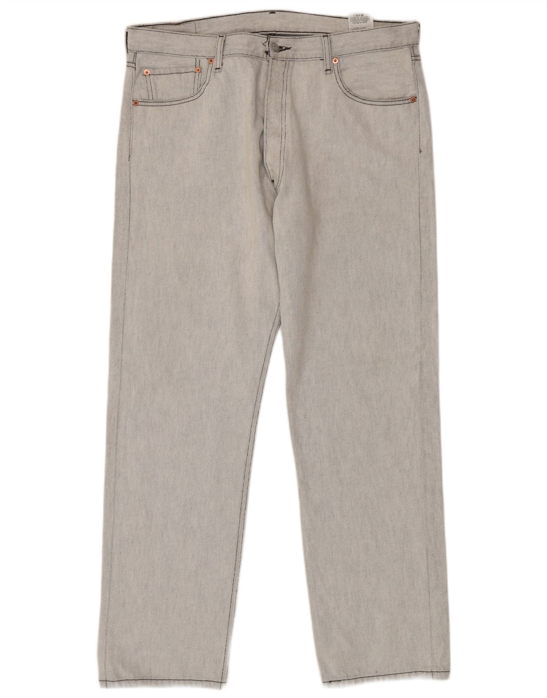 Levi's Mens 501 Straight Jeans W38 L34 Grey Cotton