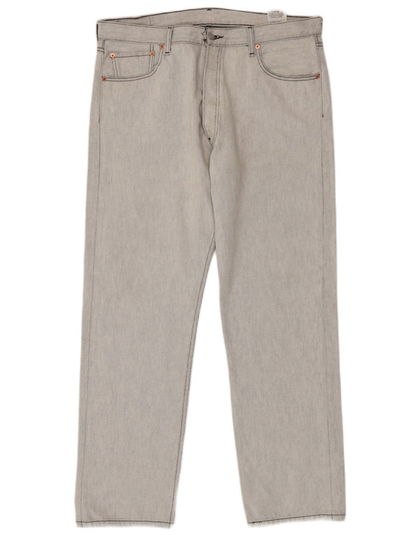 Levi's Mens 501 Straight Jeans W38 L34 Grey Cotton