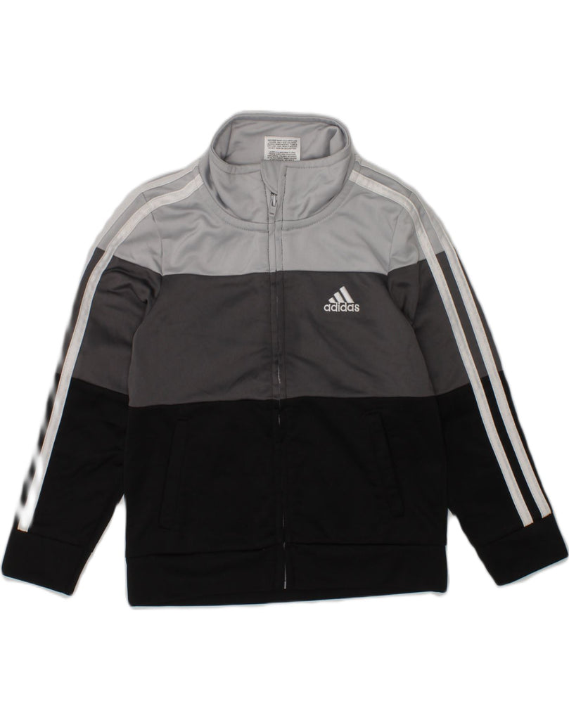 ADIDAS Boys Tracksuit Top Jacket 2-3 Years Grey Colourblock Polyester | Vintage Adidas | Thrift | Second-Hand Adidas | Used Clothing | Messina Hembry 