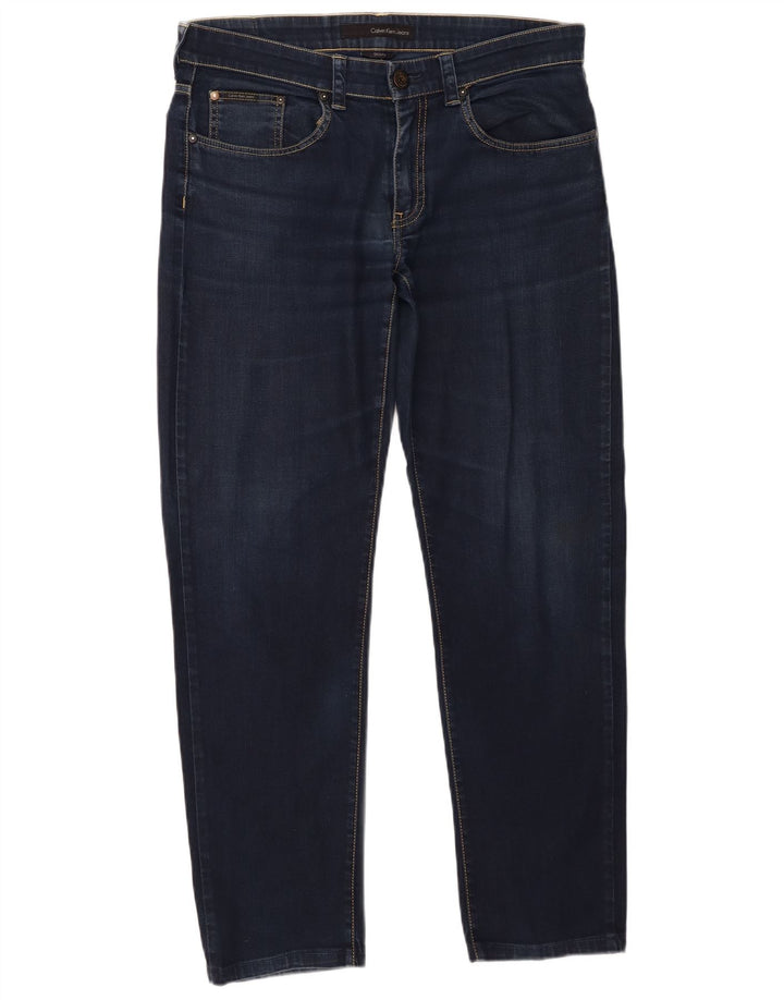 Calvin Klein Womens Slim Jeans W33 L29 Navy Blue Cotton