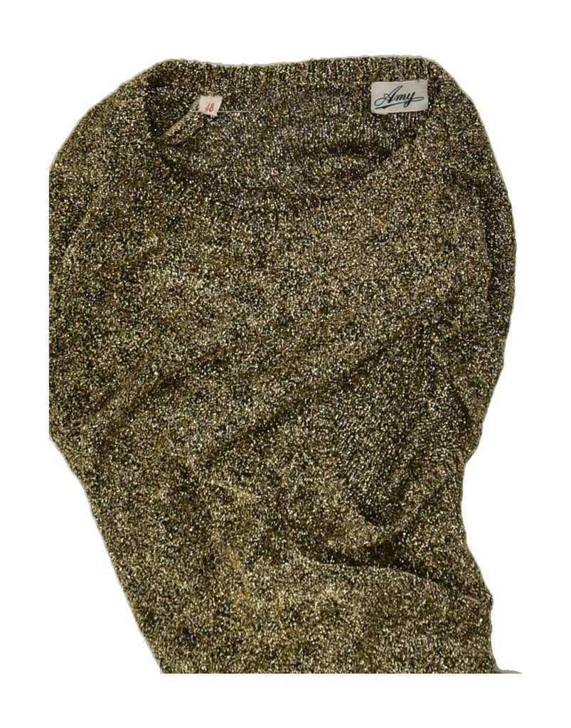 VINTAGE Womens Slim Fit Vest Tank Top IT 48 XL Gold | Vintage Vintage | Thrift | Second-Hand Vintage | Used Clothing | Messina Hembry 