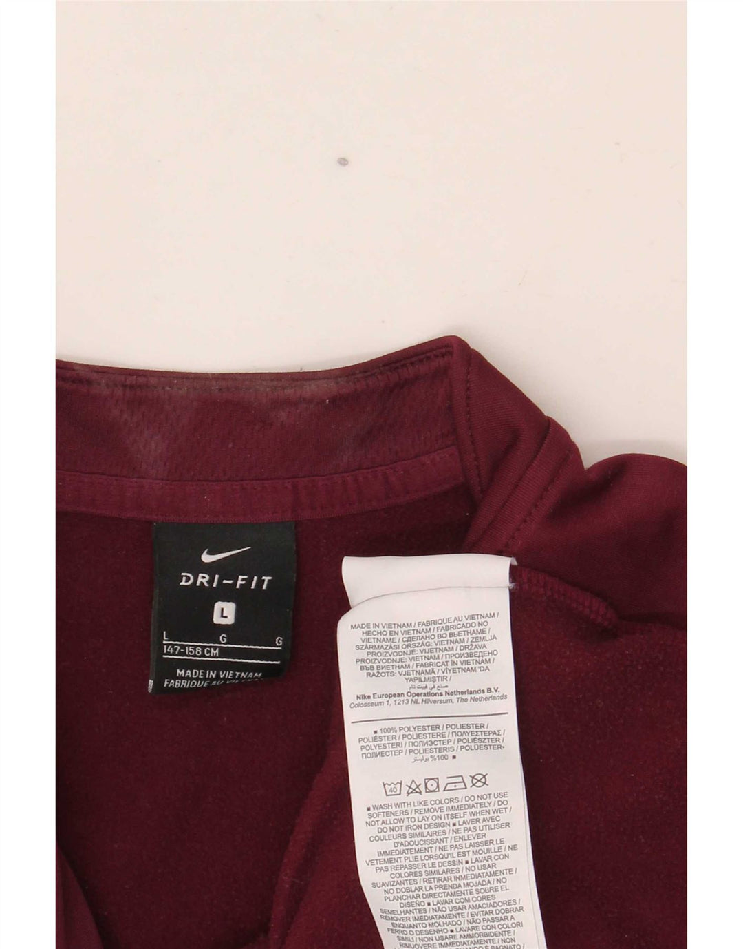 Nike Boys Dri Fit Graphic Pullover Tracksuit Top 12-13 Years Large Burgundy