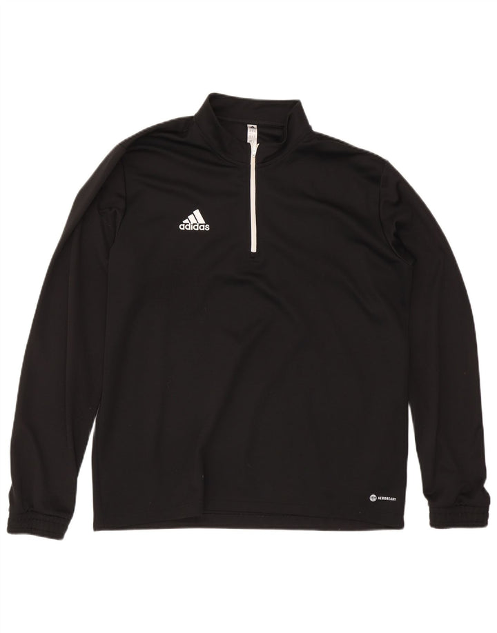 Adidas Mens Aeroready Zip Neck Pullover Tracksuit Top XL Black Polyester