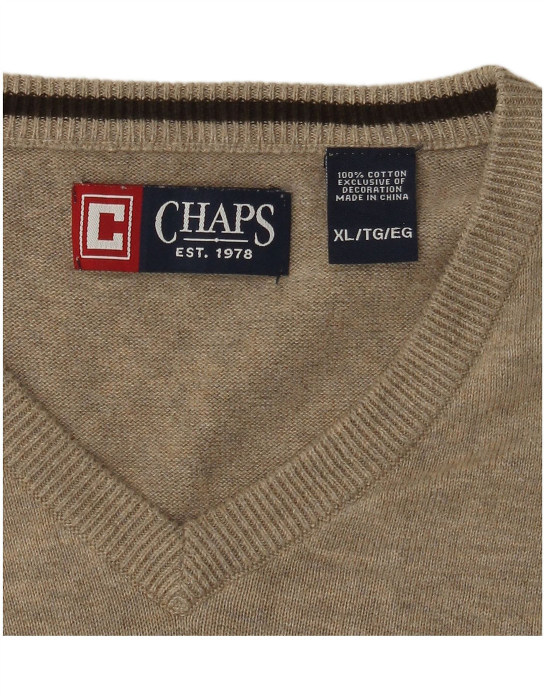 CHAPS Womens Vest Tank Top UK 18 XL Beige Cotton