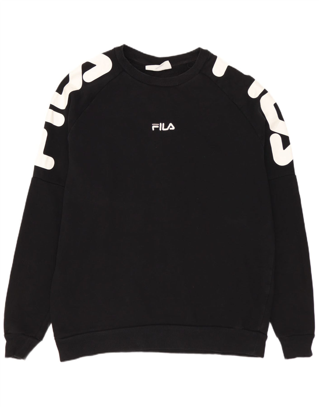 FILA Mens Graphic Sweatshirt Jumper XL Black Cotton