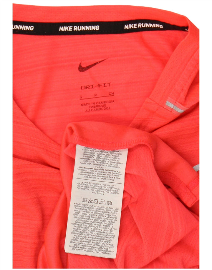 Nike Mens Dri Fit T-Shirt Top Small Red Striped Polyester