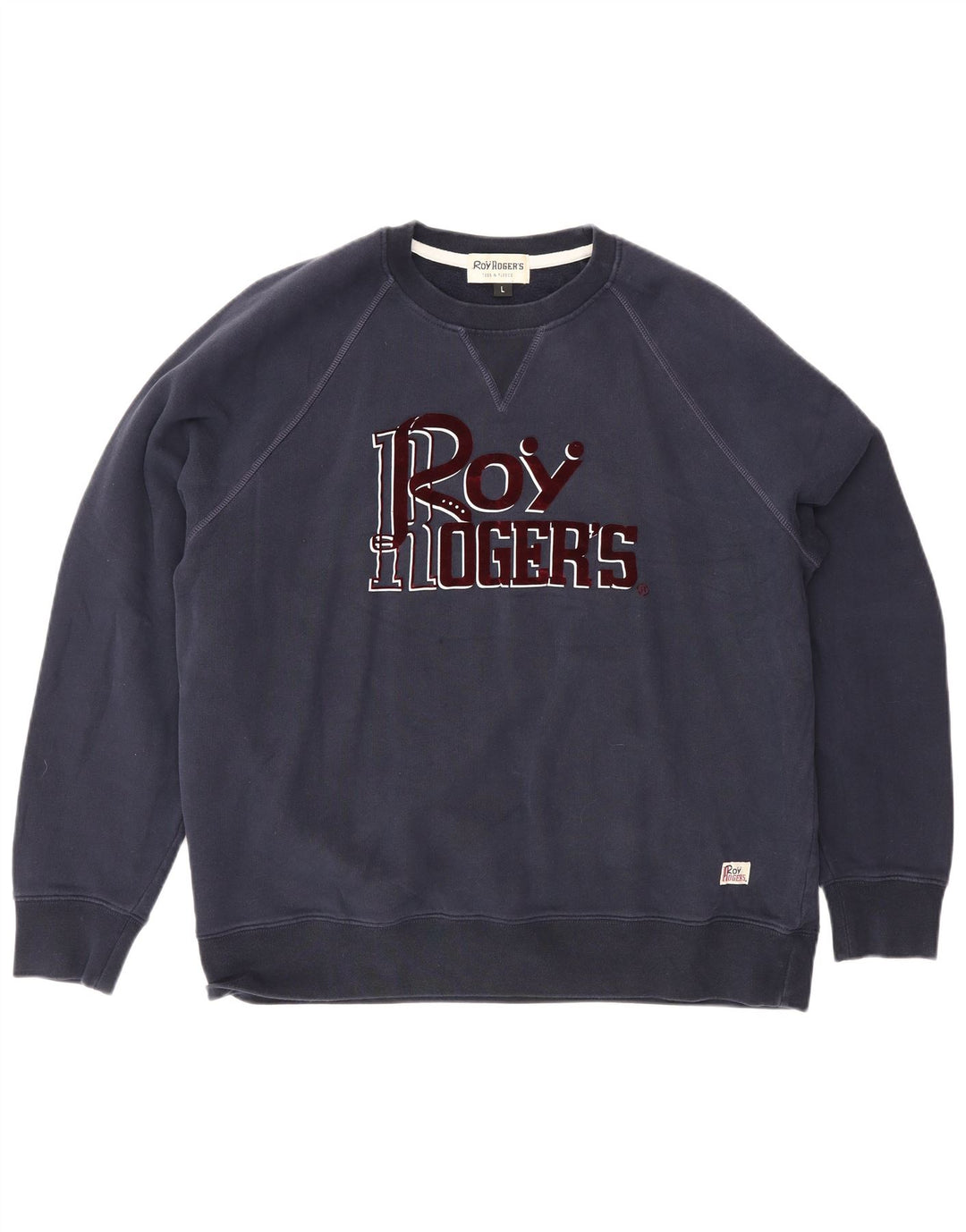 Roy Rogers Mens Graphic Sweatshirt Jumper Large Navy Blue Cotton