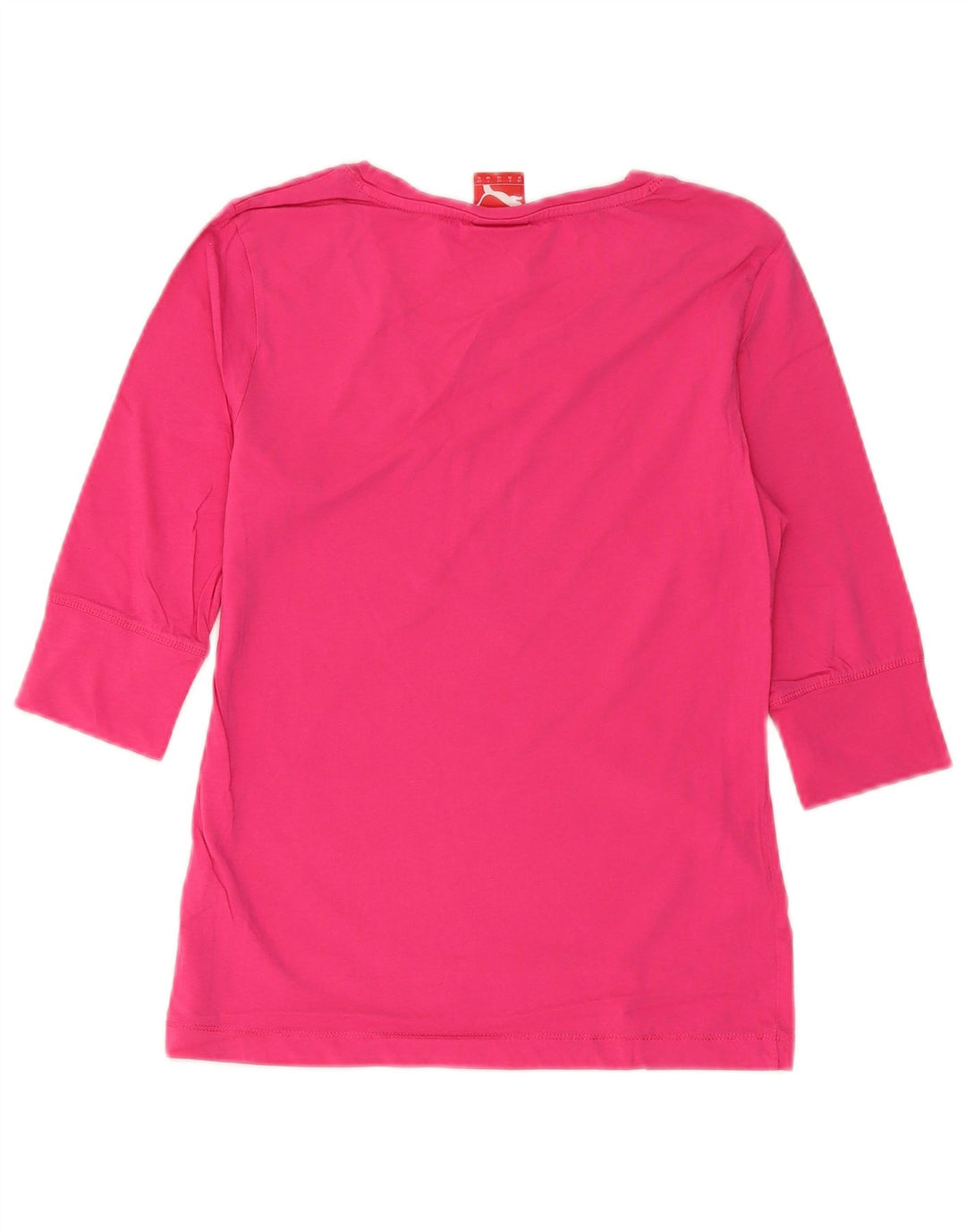 Puma Womens Graphic Top 3/4 Sleeve UK 12 Medium Pink Cotton