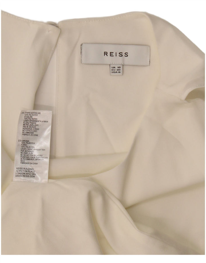 Reiss Womens A-Line Dress UK 10 Small Off White Polyester