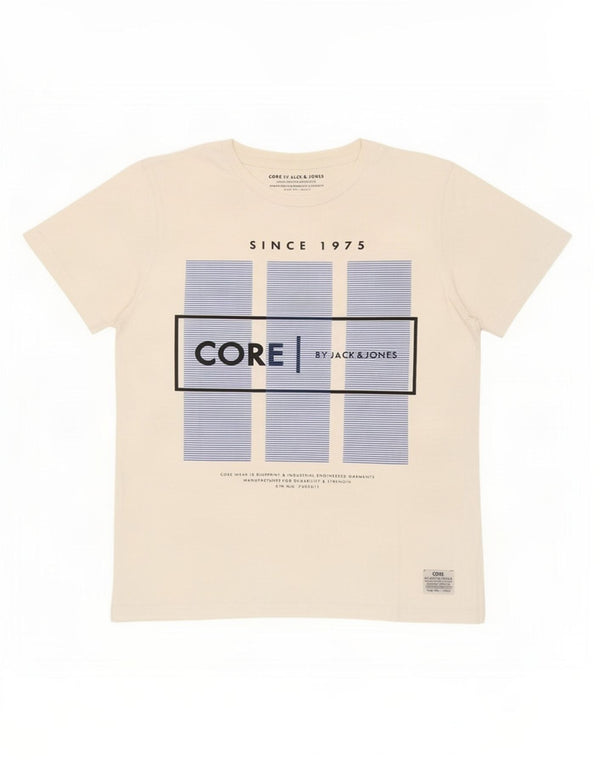 Jack & Jones Mens Core Graphic T-Shirt Top Large White Cotton