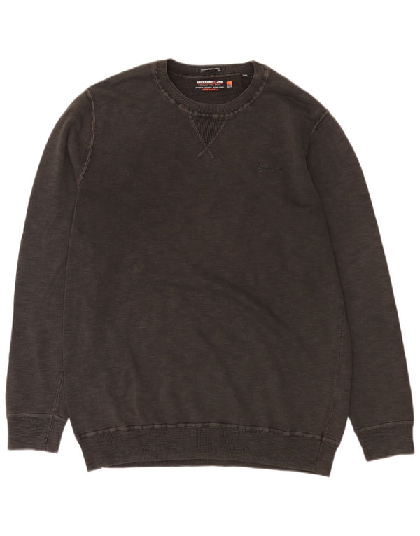 Superdry Mens Sweatshirt Jumper 2XL Grey Cotton