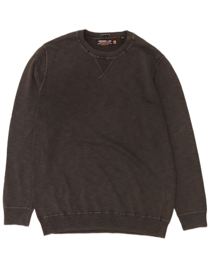 Superdry Mens Sweatshirt Jumper 2XL Grey Cotton