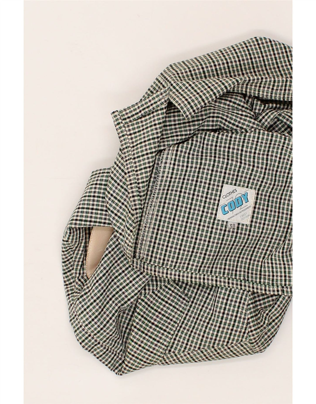 CODY Womens 2 Button Blazer Jacket EU 38 Medium Green Check Vintage Cody and Second-Hand Cody from Messina Hembry 
