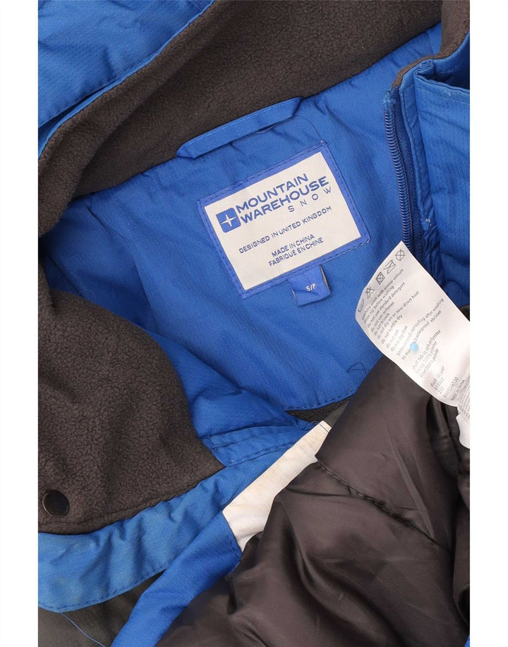Mountain Warehouse Mens Hooded Ski Jacket UK 36 Small Blue Colourblock