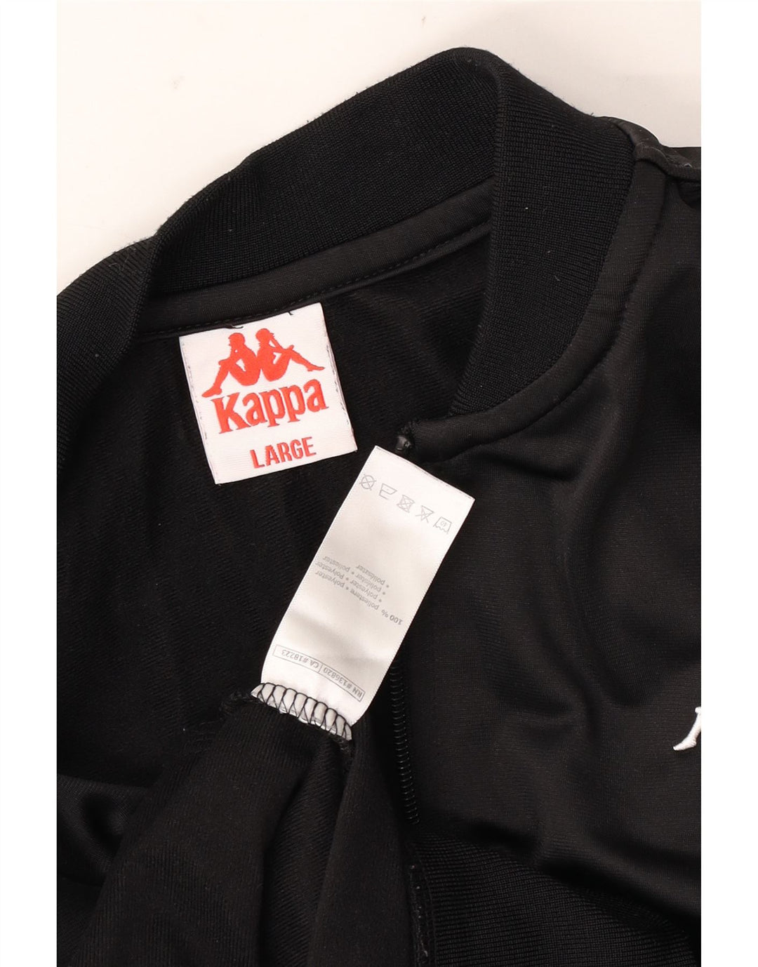 Kappa Mens Graphic Tracksuit Top Jacket Large Black Polyester