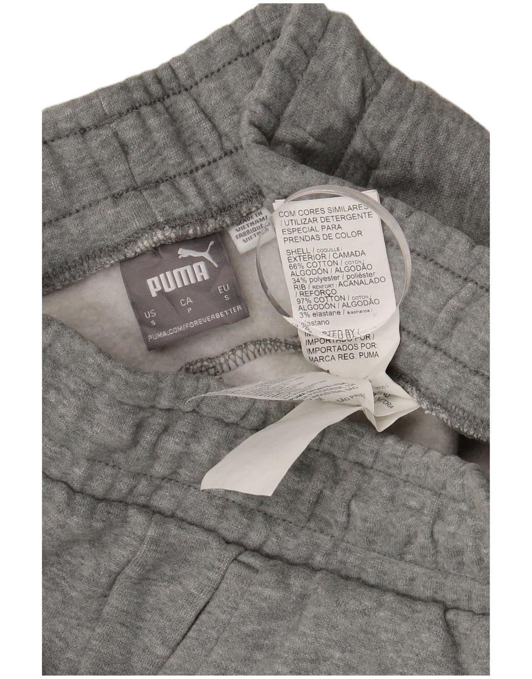 PUMA Mens Tracksuit Trousers Joggers Small Grey Cotton