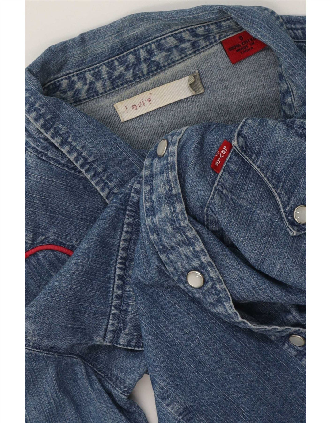 Levi's Womens Denim Shirt UK 10 Small Blue Cotton