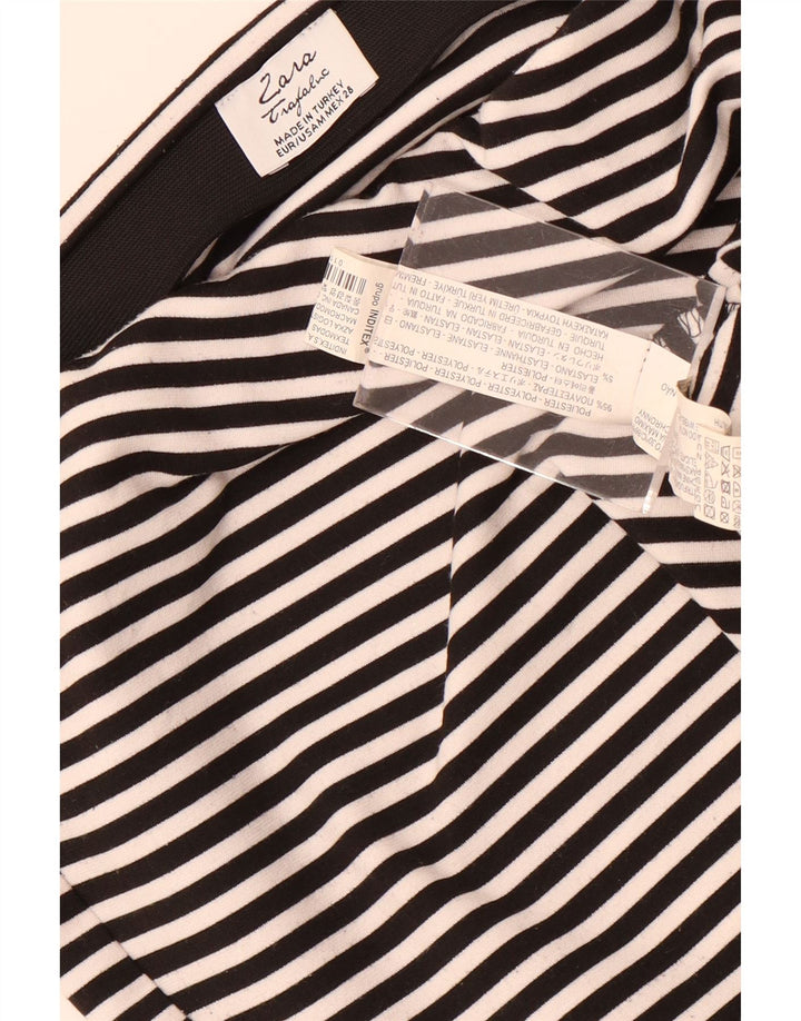 Zara Womens Trafaluc Mini Skirt Medium W28 Black Striped Polyester