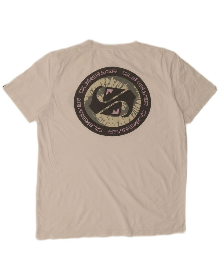 Quiksilver Mens Regular Fit Graphic T-Shirt Top Medium White