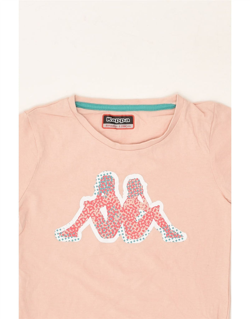 KAPPA Girls Graphic T-Shirt Top 7-8 Years Pink Cotton | Vintage Kappa | Thrift | Second-Hand Kappa | Used Clothing | Messina Hembry 