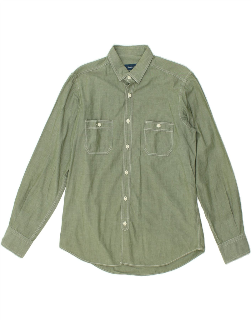 MASSIMO DUTTI Mens Casual Fit Shirt Medium Green | Vintage Massimo Dutti | Thrift | Second-Hand Massimo Dutti | Used Clothing | Messina Hembry 