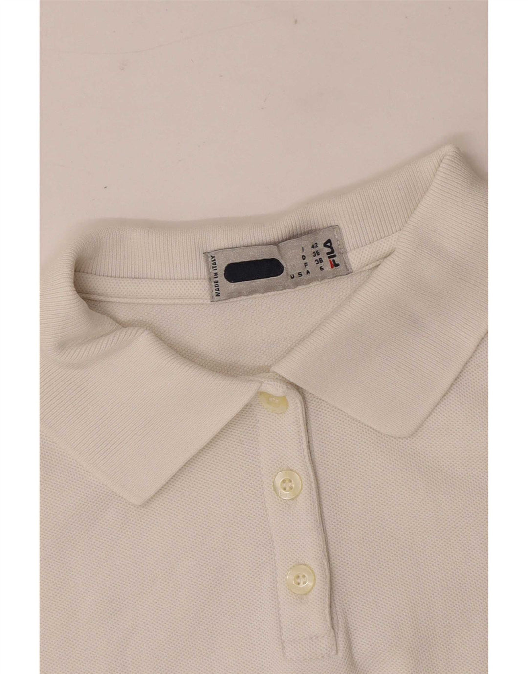 Fila Womens Sleeveless Polo shirt IT 42 Medium White