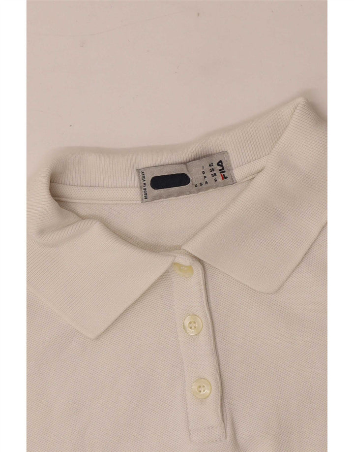 Fila Womens Sleeveless Polo shirt IT 42 Medium White