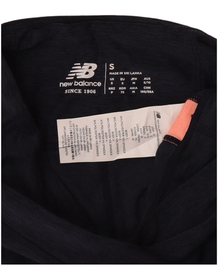 New Balance Womens Leggings UK 8 Small  Navy Blue Colourblock Polyester