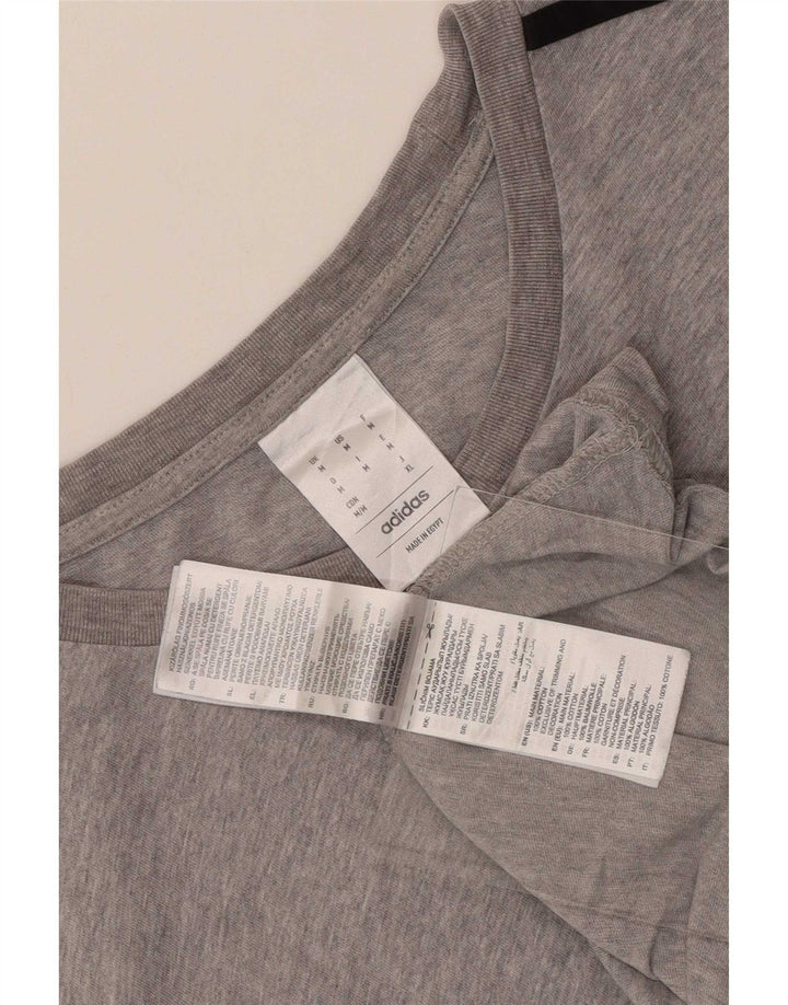 Adidas Mens T-Shirt Top Medium Grey Cotton