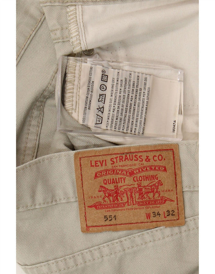 Levi's Mens 551 Straight Jeans  W34 L32 Beige Cotton