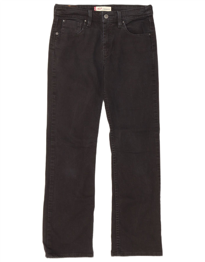 Levi's Womens 627 Straight Jeans W29 L30 Black Cotton