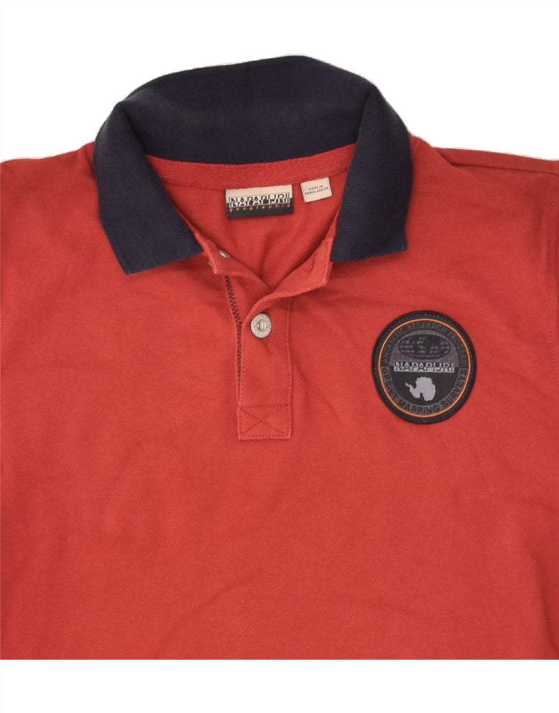 NAPAPIJRI Boys Graphic Polo Shirt 10-11 Years Red Cotton | Vintage Napapijri | Thrift | Second-Hand Napapijri | Used Clothing | Messina Hembry 