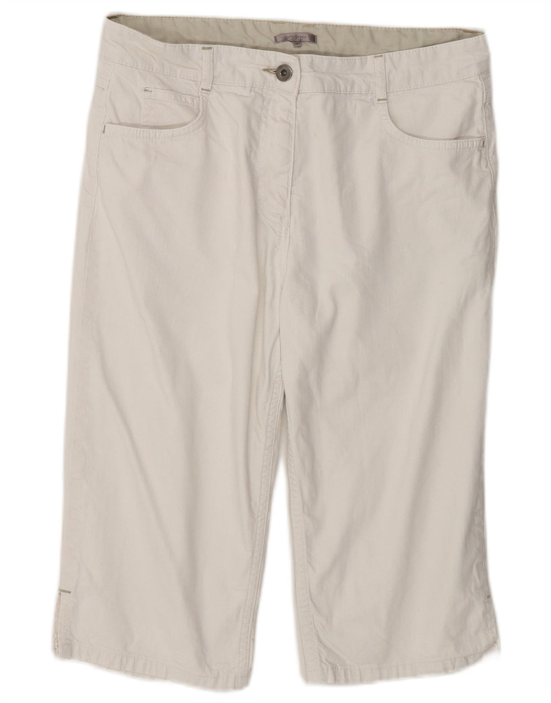 John Lewis Womens Bermuda Shorts UK 14 Large W32 White Cotton