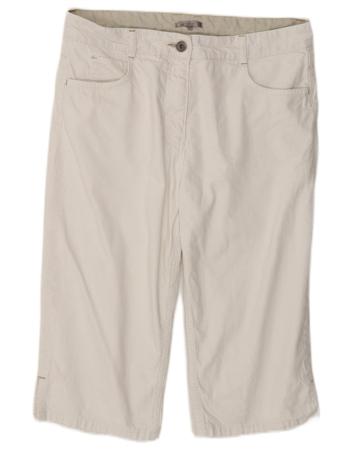 John Lewis Womens Bermuda Shorts UK 14 Large W32 White Cotton