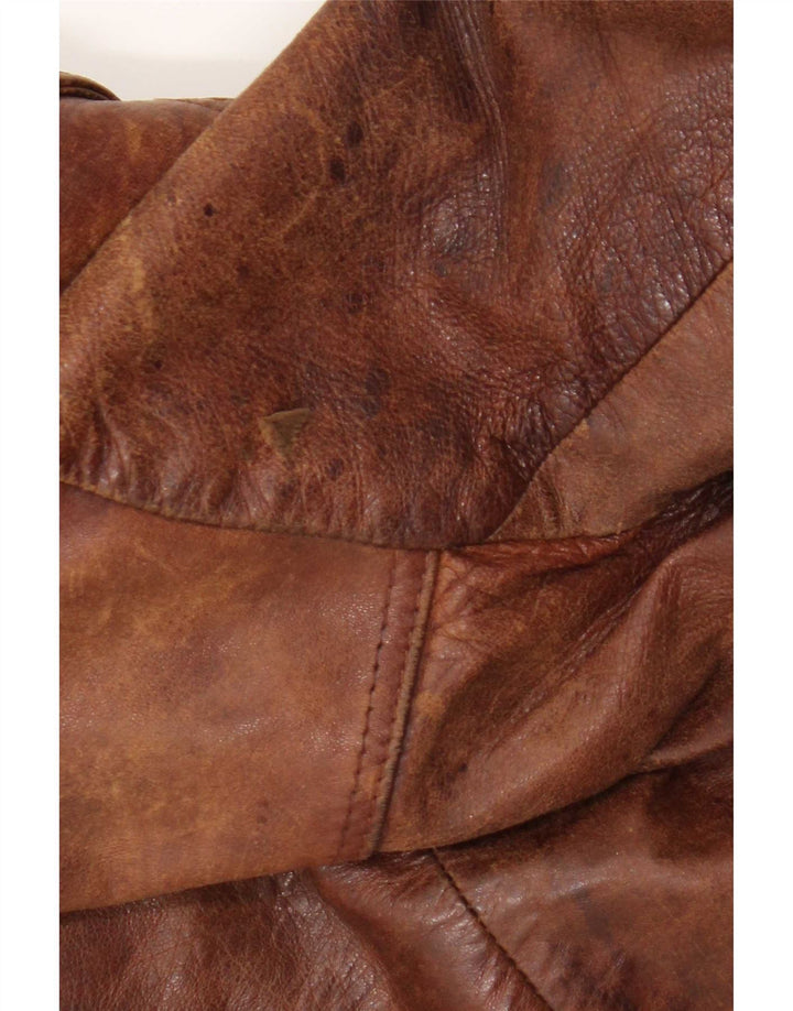 Vintage Mens Leather Jacket UK 38 Medium Brown