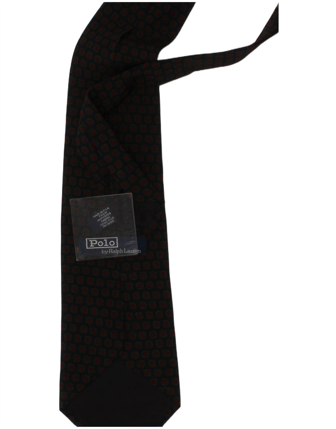 Polo Ralph Lauren Mens Tie One Size Navy Blue Geometric Silk Classic