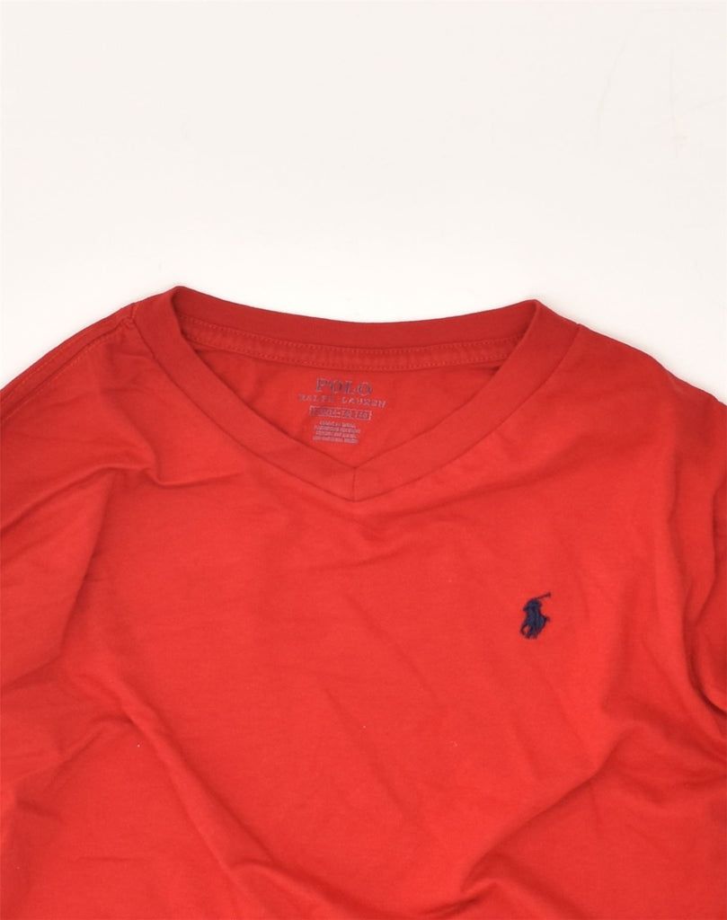 POLO RALPH LAUREN Boys Top Long Sleeve 14-15 Years Large Red Cotton | Vintage Polo Ralph Lauren | Thrift | Second-Hand Polo Ralph Lauren | Used Clothing | Messina Hembry 