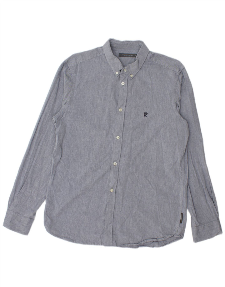 French Connection Mens Shirt Large Blue Cotton