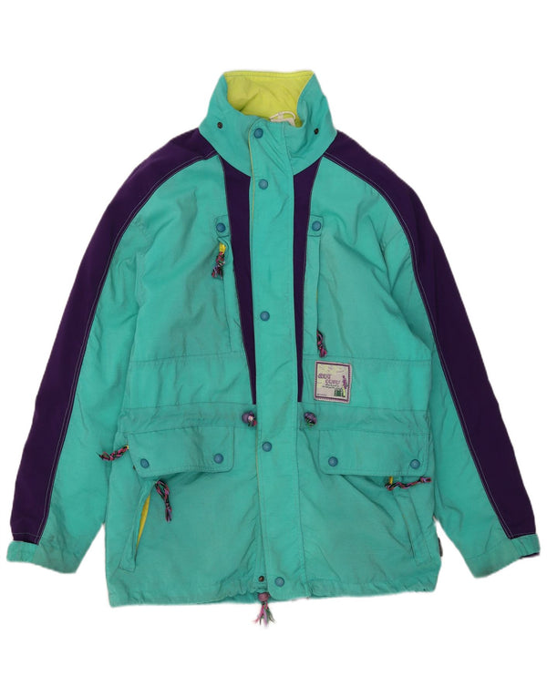 Great Escapes Mens Hooded Ski Jacket IT 48 Medium Green Colourblock