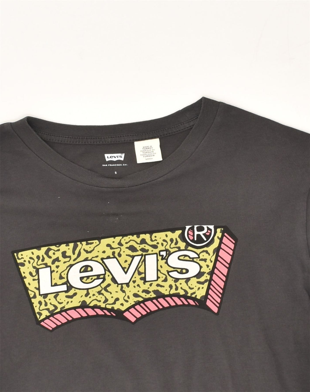 LEVI'S Womens Graphic T-Shirt Top UK 10 Small Black Cotton | Vintage Levi's | Thrift | Second-Hand Levi's | Used Clothing | Messina Hembry 