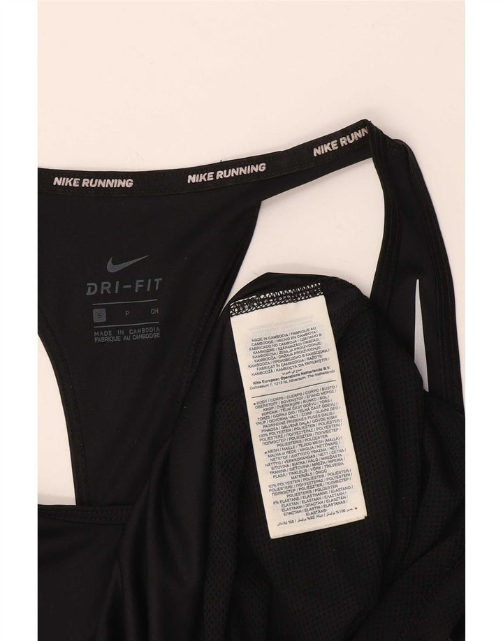 Nike Womens Dri Fit Vest Top UK 10 Small Black Polyester