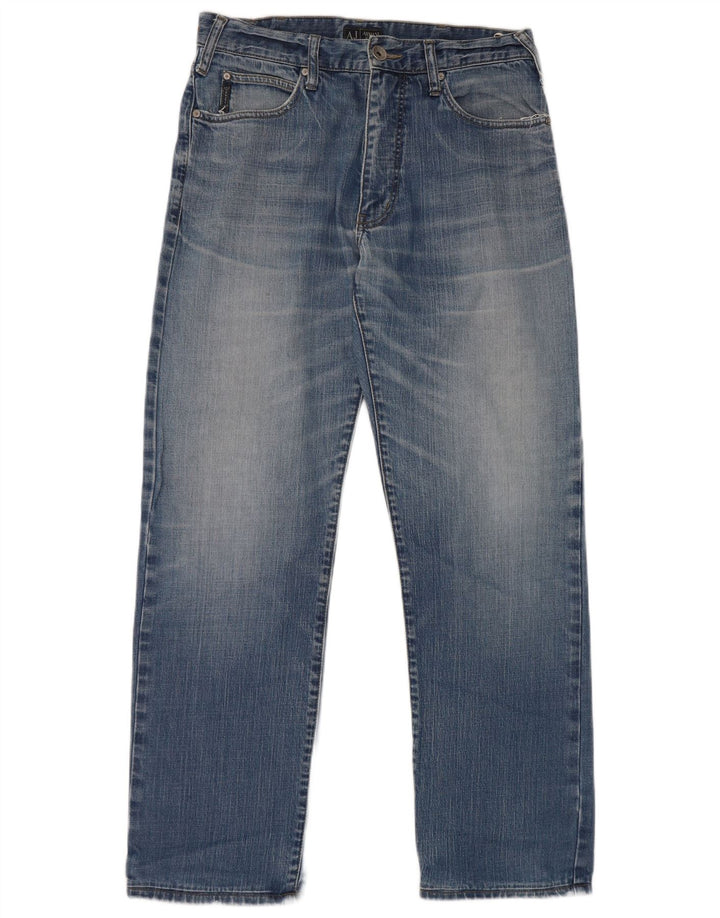 Armani Mens Straight Jeans W32 L31 Blue Cotton