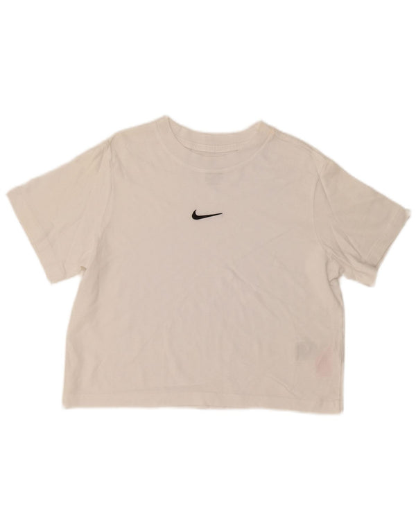 Nike Girls Loose Fit T-Shirt Top 10-11 Years Medium White Cotton
