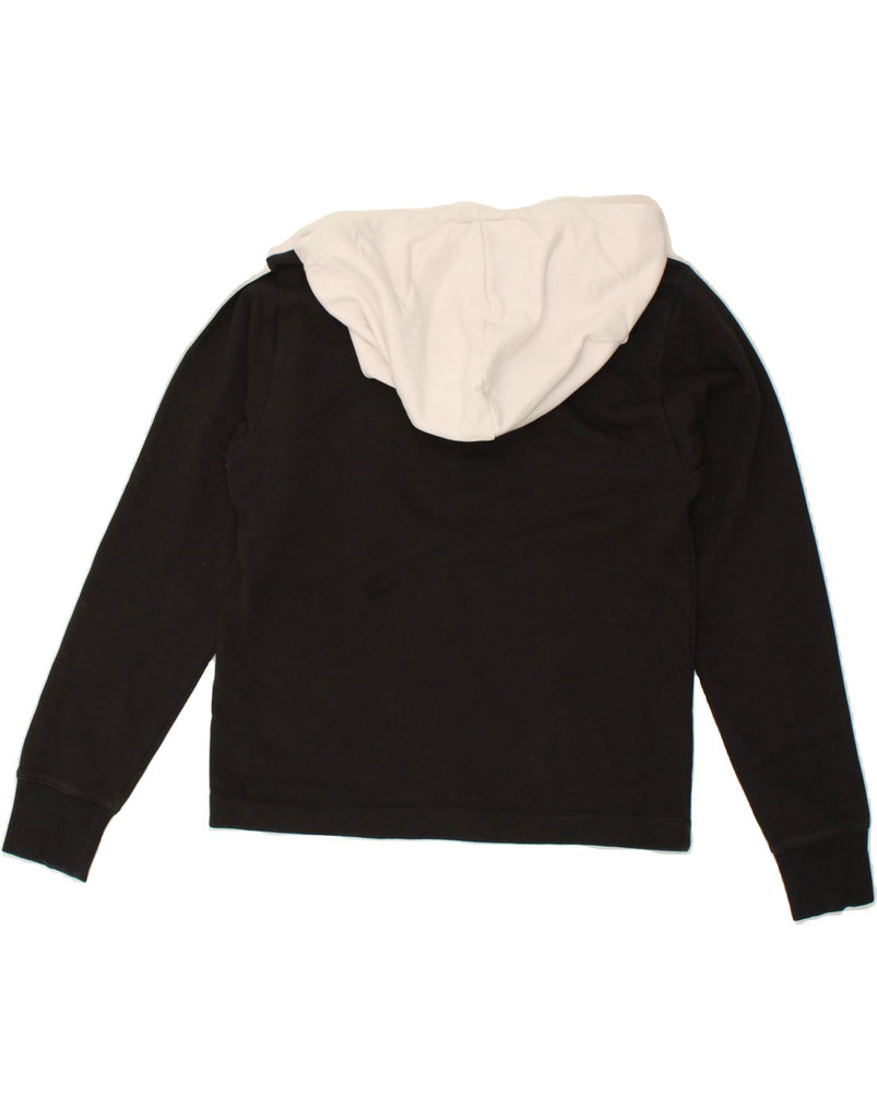 CHAMPION Womens Graphic Hoodie Jumper UK 12 Medium Black Colourblock Vintage Champion and Second-Hand Champion from Messina Hembry 