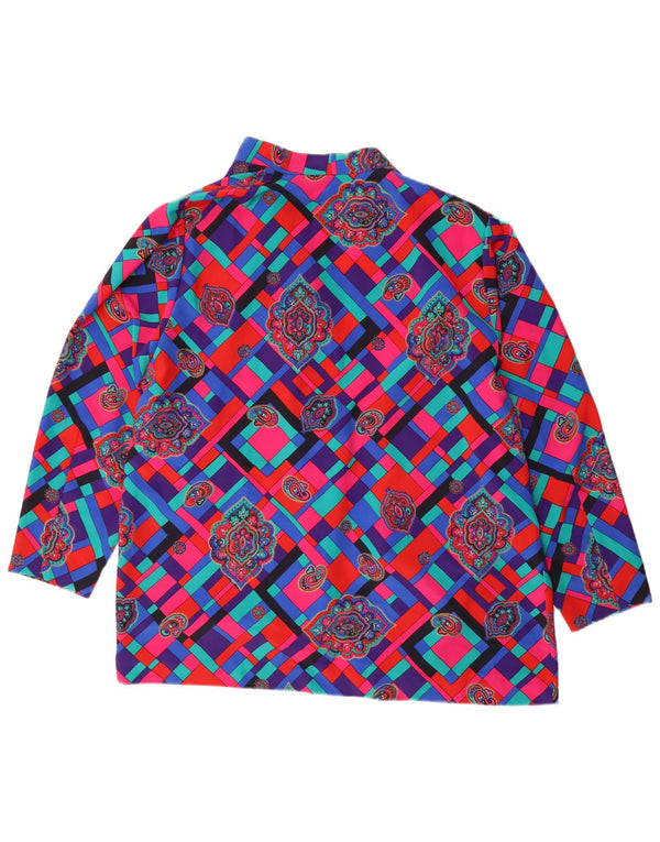 Linea Womens Longline Cardigan Top UK 20 2XL Multicoloured Geometric