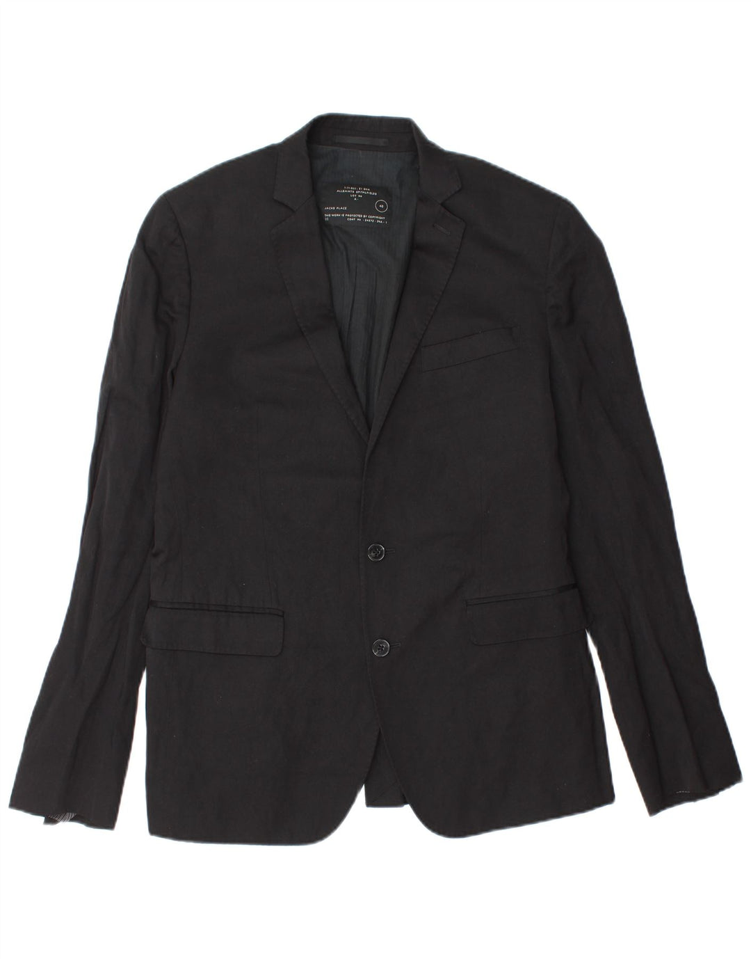 All Saints Mens 2 Button Blazer Jacket UK 40 Large Black Wool