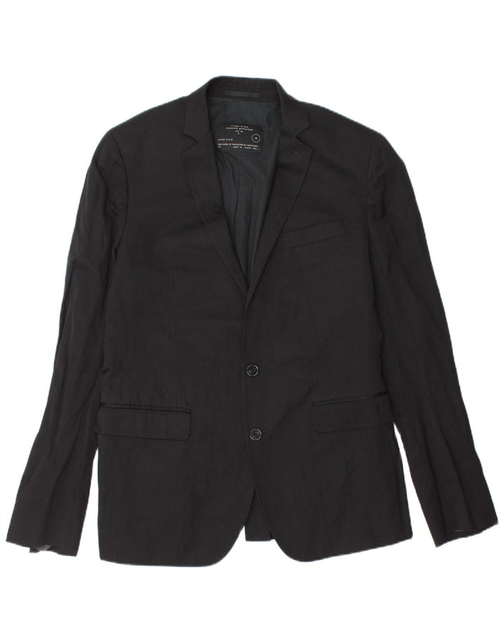 All Saints Mens 2 Button Blazer Jacket UK 40 Large Black Wool