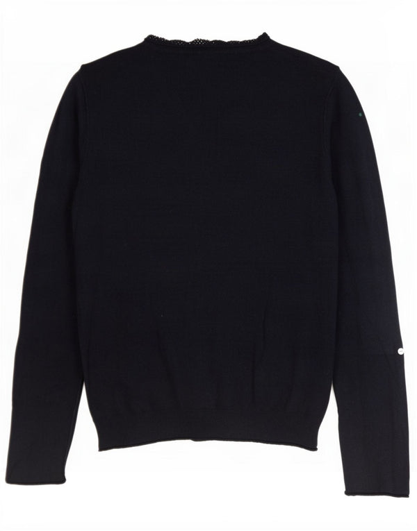 White Stuff Womens Cardigan Sweater UK 14 Large Navy Blue Cotton